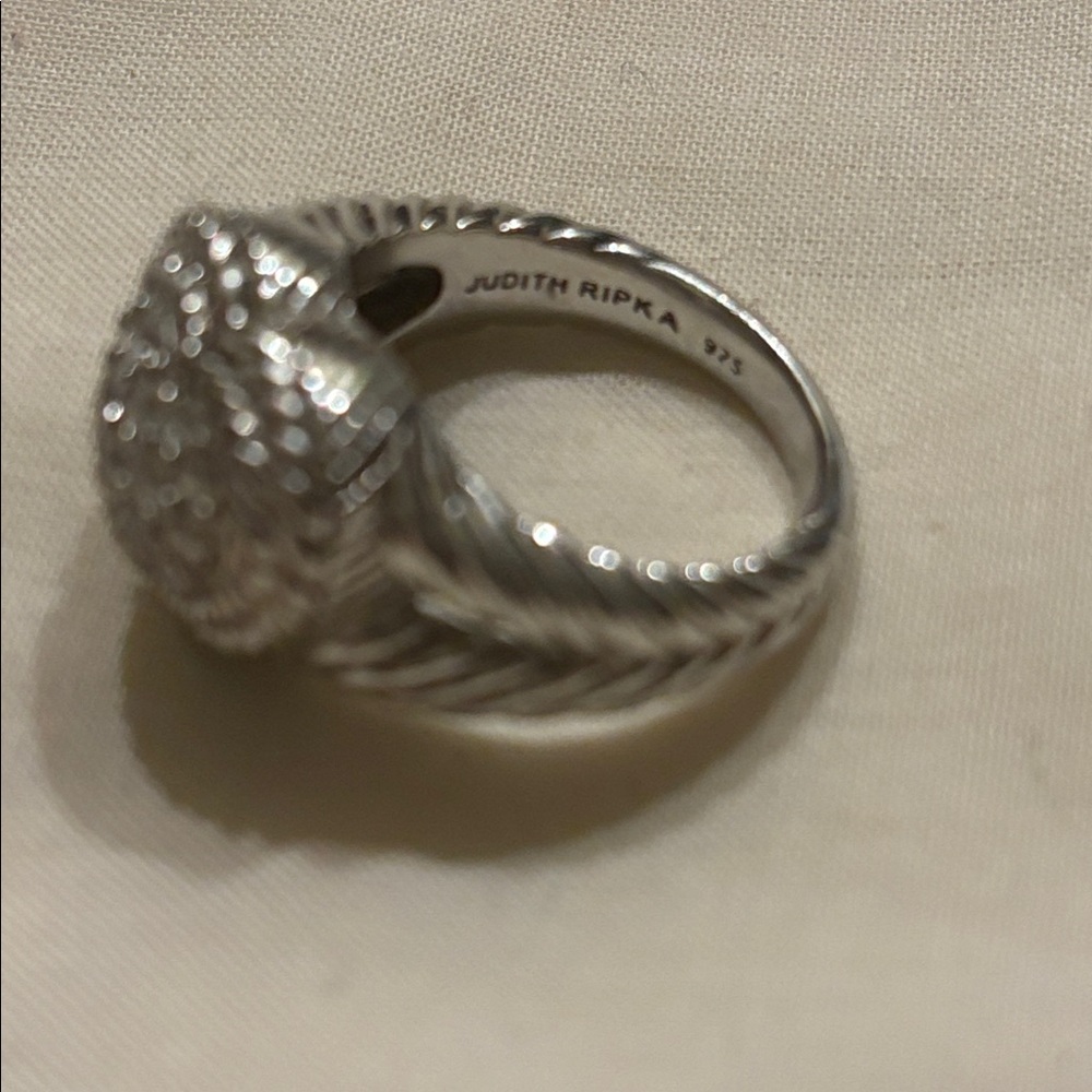 Judith Ripka Silver Heart CZ Ring Size 7 - Picture 2 of 6